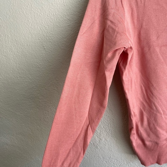 Always Fabulous Junior Pink Front Cut Mock-Neck Sweater, Size Large - Picture 5 of 6